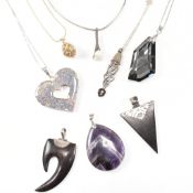 COLLECTION OF 925 SILVER PENDANT NECKLACES & PENDANTS