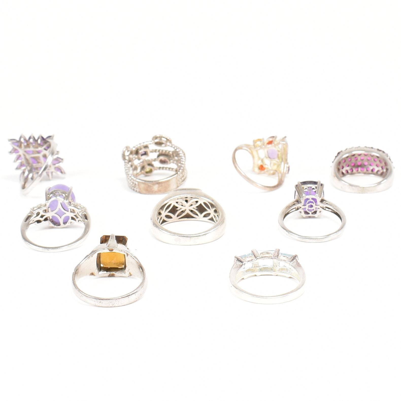 A COLLECTION OF 925 SILVER & GEM SET DRESS RINGS - Image 3 of 6