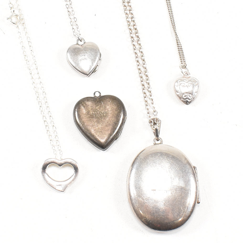 COLLECTION OF SILVER HEART PENDANT NECKLACES - Image 2 of 6