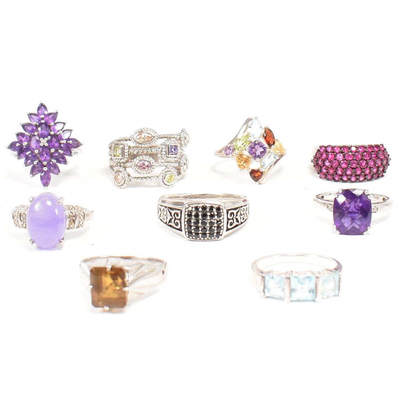 A COLLECTION OF 925 SILVER & GEM SET DRESS RINGS - Image 2 of 6