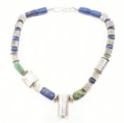 JANE MARTIN LAPIS LAZULI & TURQUOISE BEADED NECKLACE