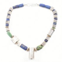 JANE MARTIN LAPIS LAZULI & TURQUOISE BEADED NECKLACE