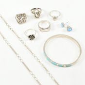 ASSORTED COLLECTION OF CONTEMPORARY & VINTAGE 925 & WHITE METAL JEWELLERY