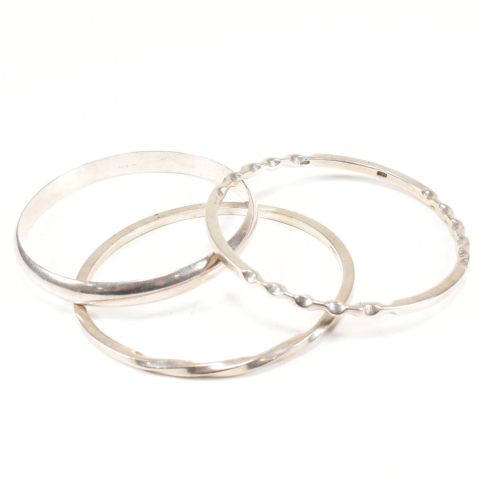 THREE 925 SILVER BANGLES