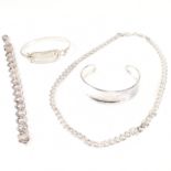 COLLECTION OF 925 SILVER JEWELLERY CHAIN RING BANGLE