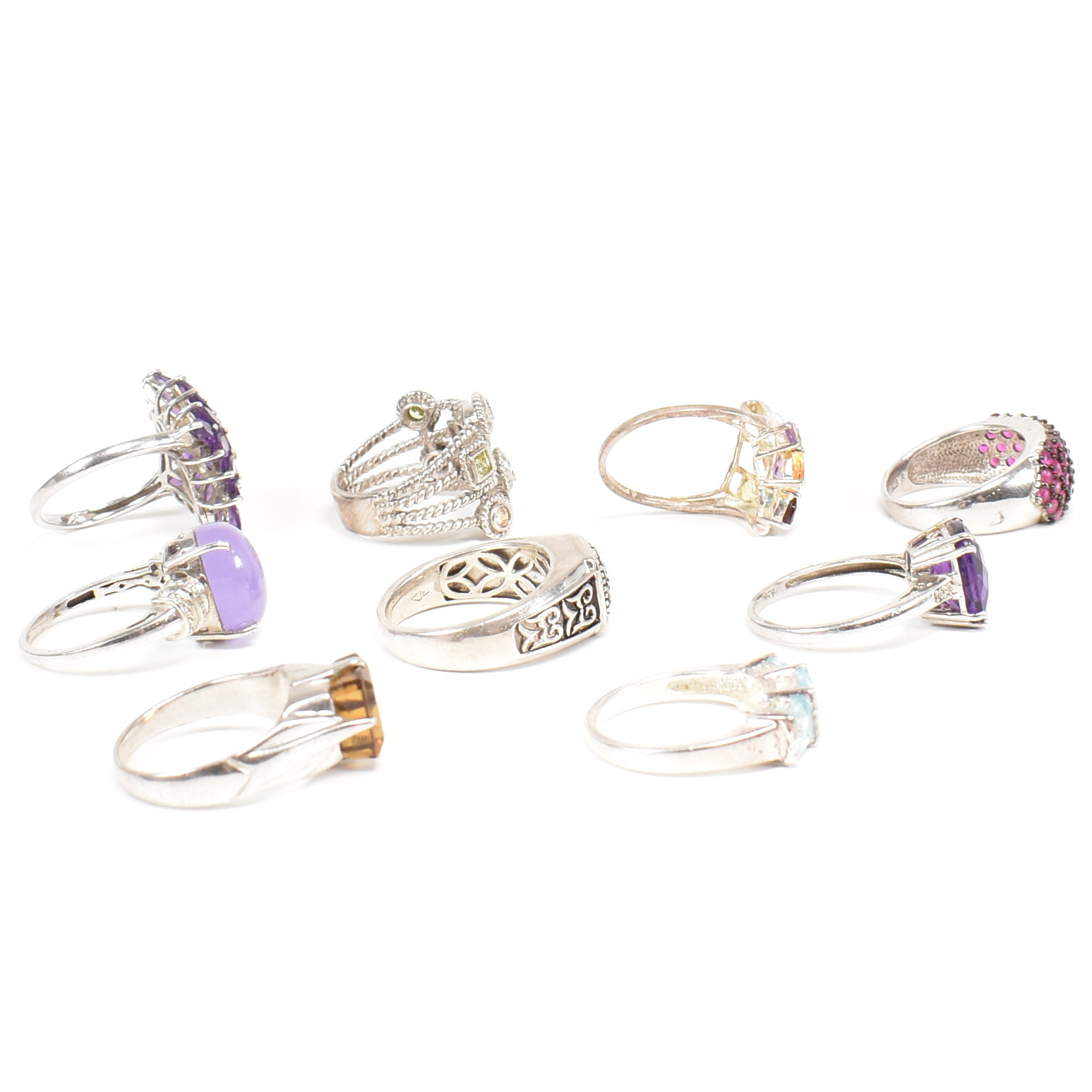 A COLLECTION OF 925 SILVER & GEM SET DRESS RINGS - Image 5 of 6