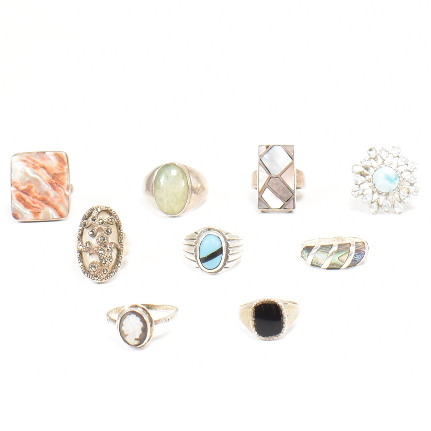 COLLECTION OF 925 SILVER & GEM SET RINGS - Image 2 of 6