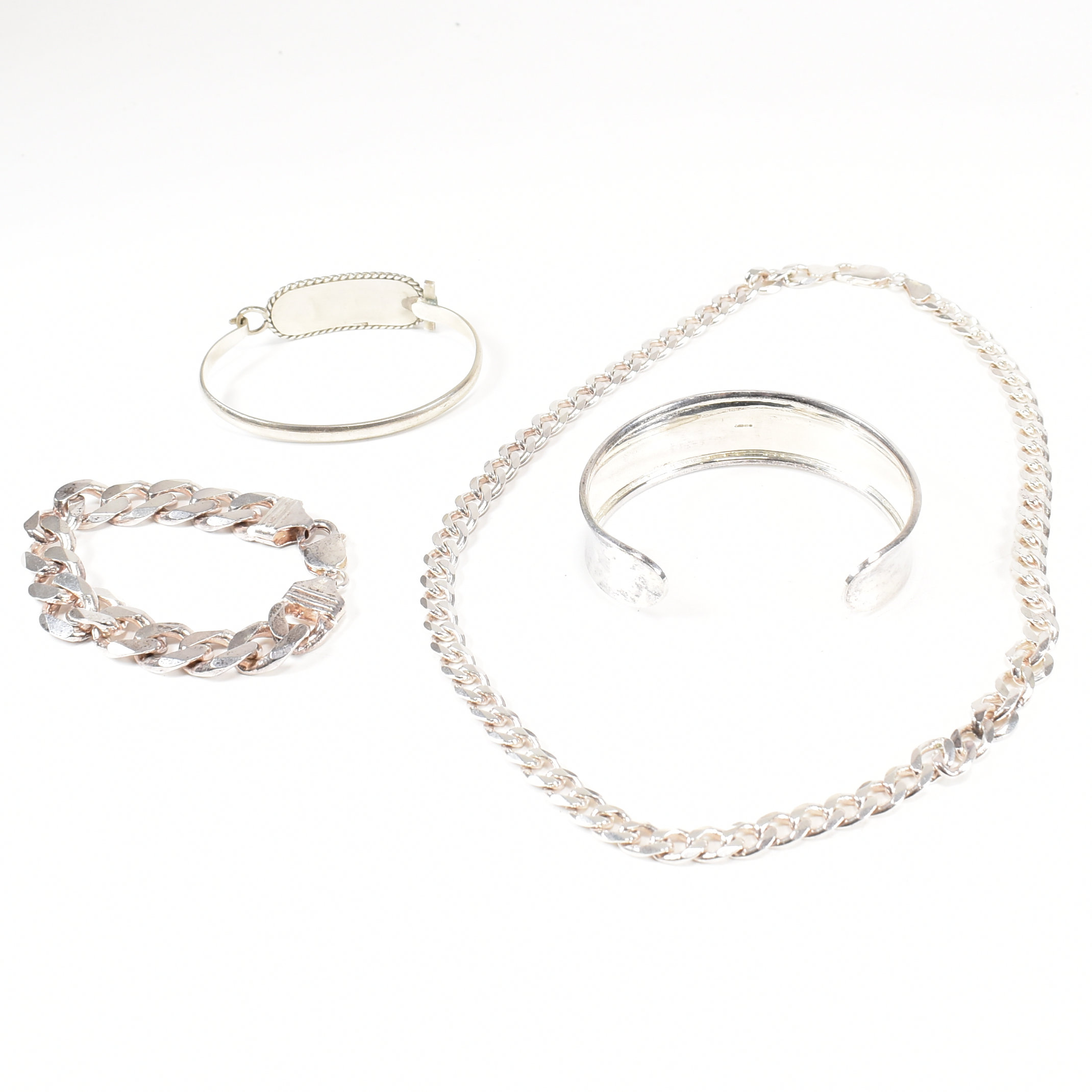 COLLECTION OF 925 SILVER JEWELLERY CHAIN RING BANGLE - Image 2 of 6