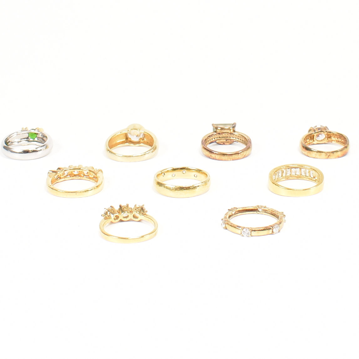 COLLECTION OF GOLD ON 925 SILVER CZ RINGS - Image 2 of 5