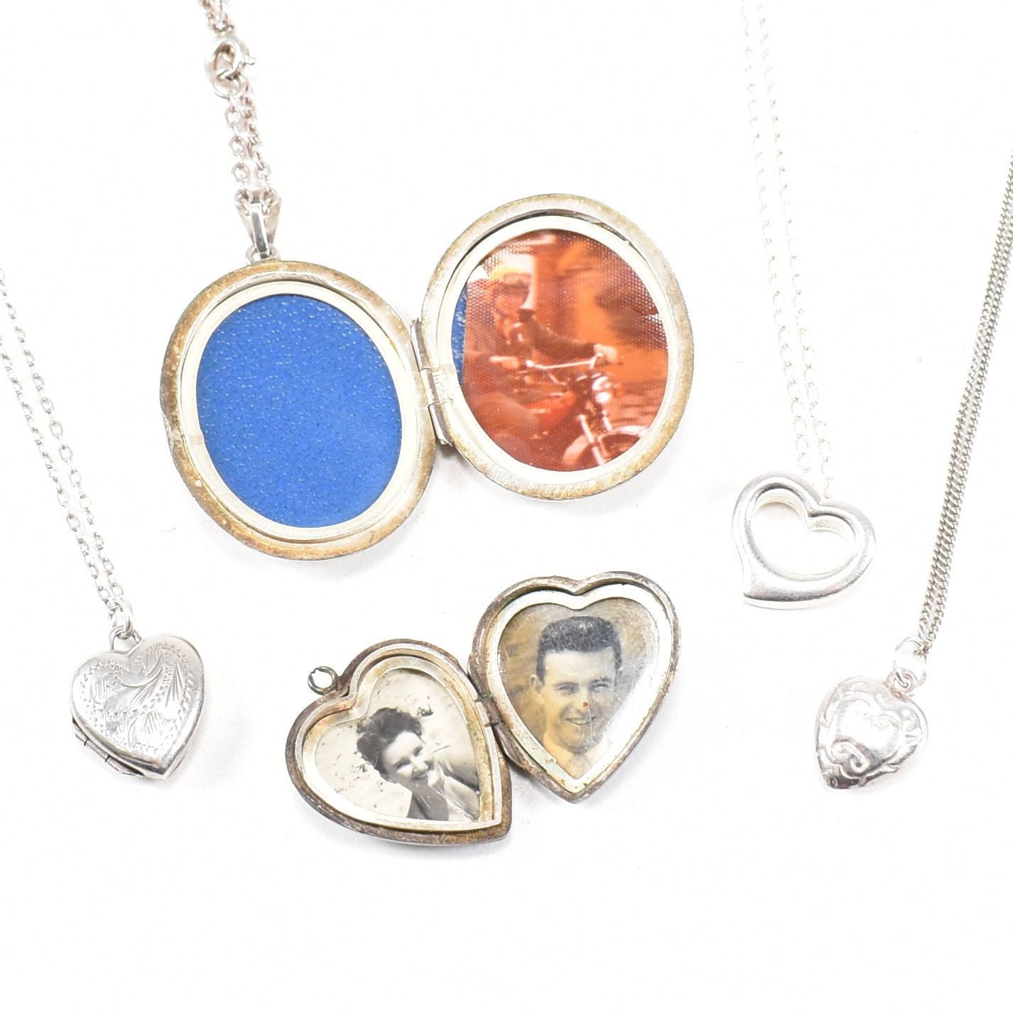 COLLECTION OF SILVER HEART PENDANT NECKLACES - Image 5 of 6