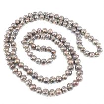 CULTURED BLACK BAROQUE PEARL NECKLACE