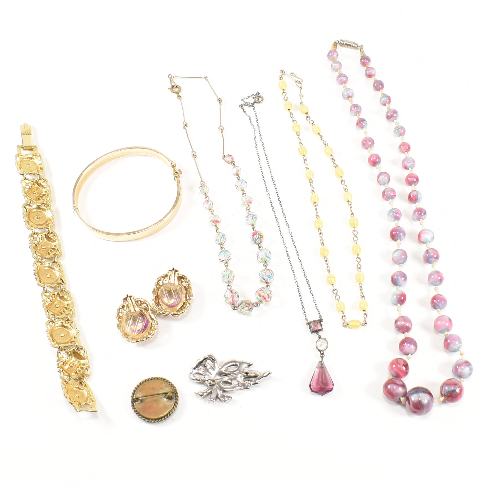 COLLECTION OF 1930s BEAD NECKLACES & COSTUME JEWELLERY - Image 2 of 5