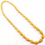 VINTAGE YELLOW AMBER COLOURED BAKELITE BEAD NECKLACE