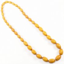 VINTAGE YELLOW AMBER COLOURED BAKELITE BEAD NECKLACE