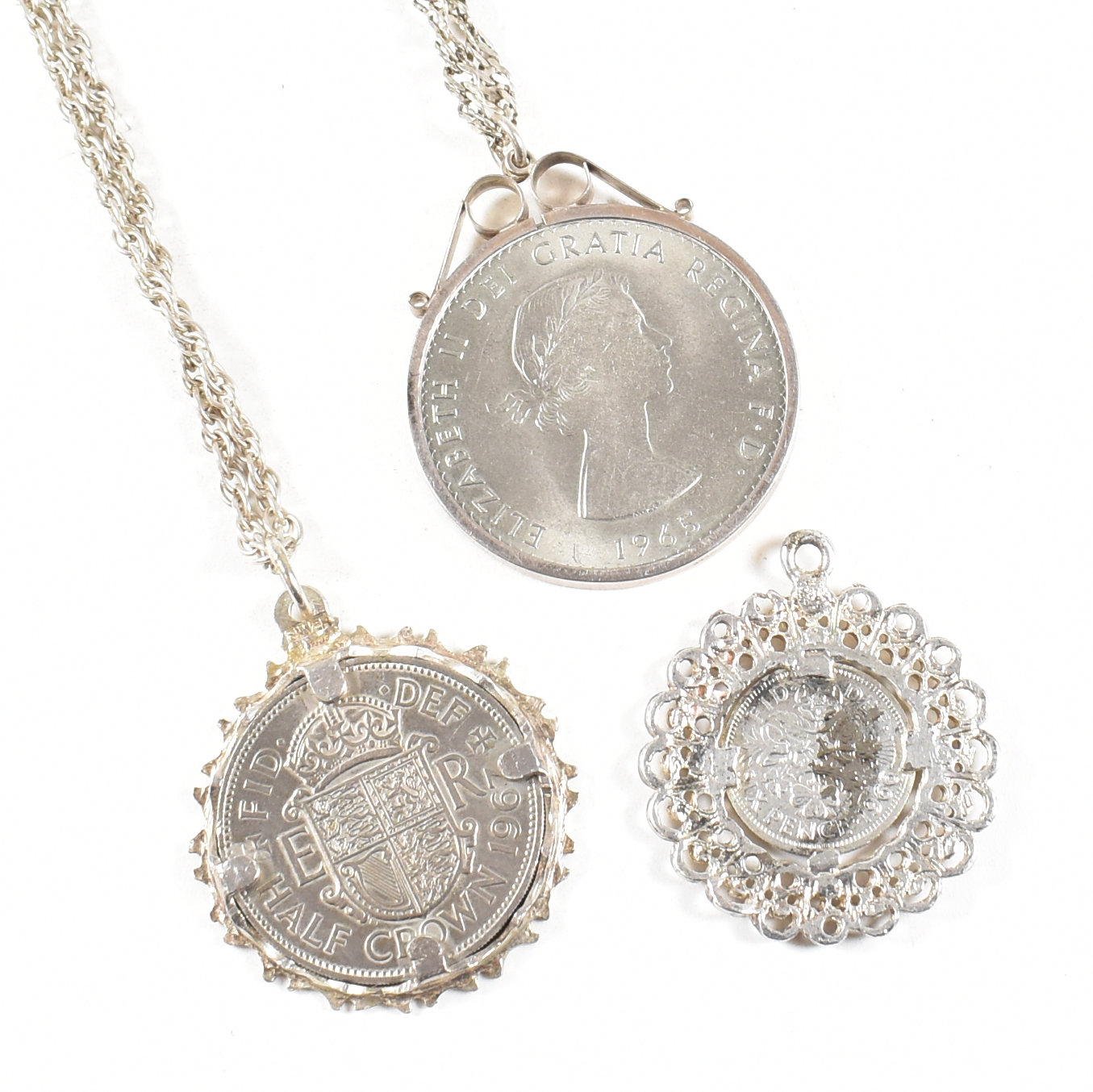COLLECTION OF MOUNTED COIN PENDANT NECKLACES & PENDANT - Image 2 of 4