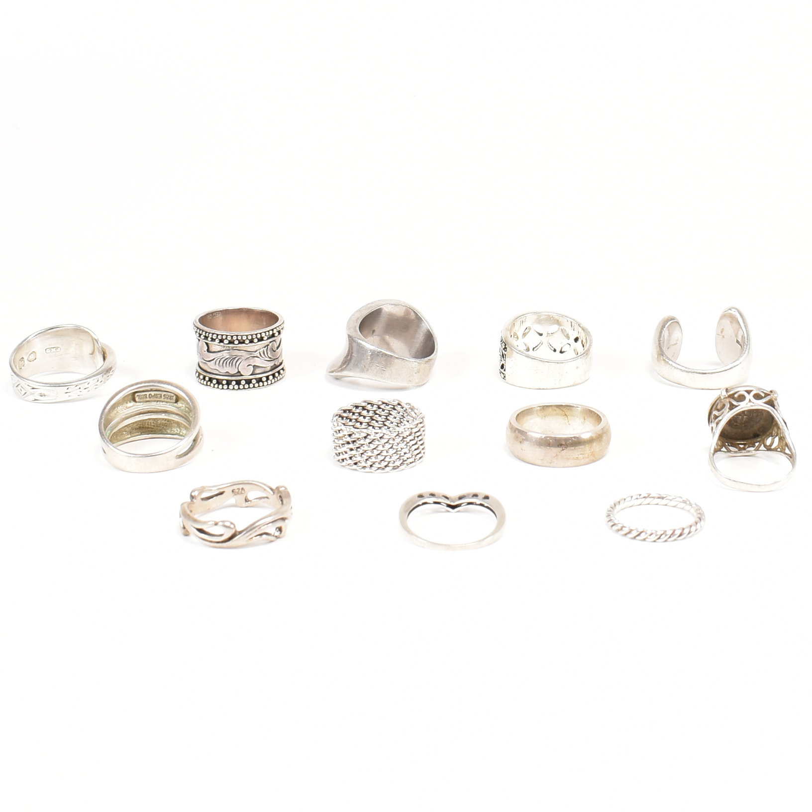 COLLECTION OF ASSORTED 925 SILVER RINGS - Image 2 of 7