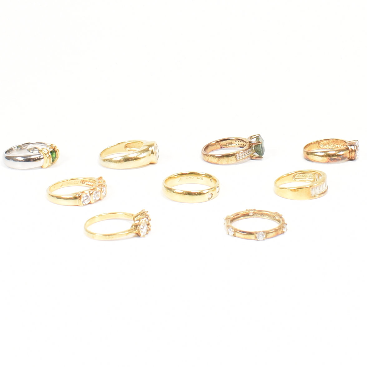COLLECTION OF GOLD ON 925 SILVER CZ RINGS - Image 3 of 5