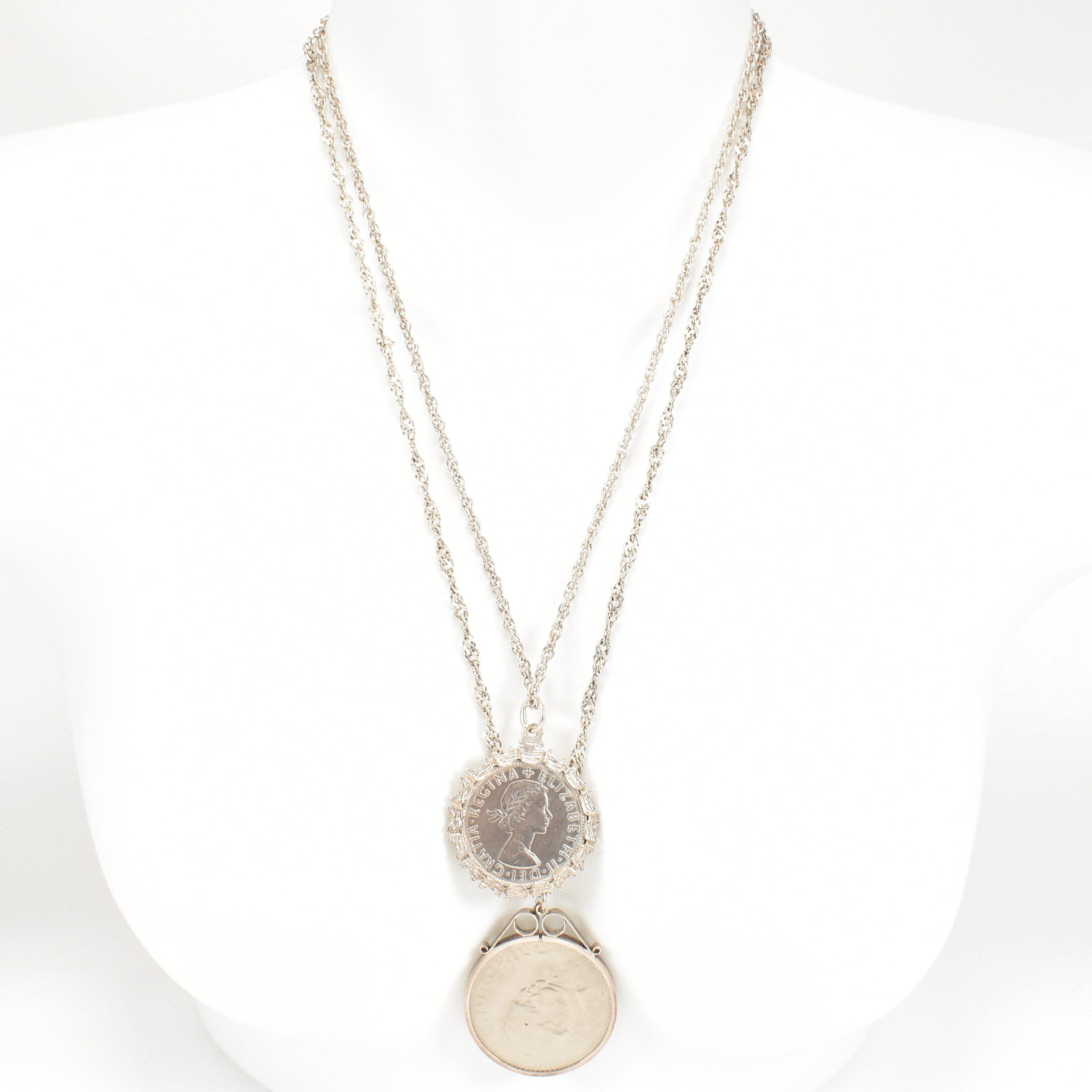 COLLECTION OF MOUNTED COIN PENDANT NECKLACES & PENDANT - Image 3 of 4