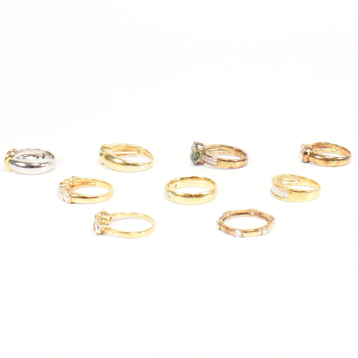 COLLECTION OF GOLD ON 925 SILVER CZ RINGS - Image 4 of 5