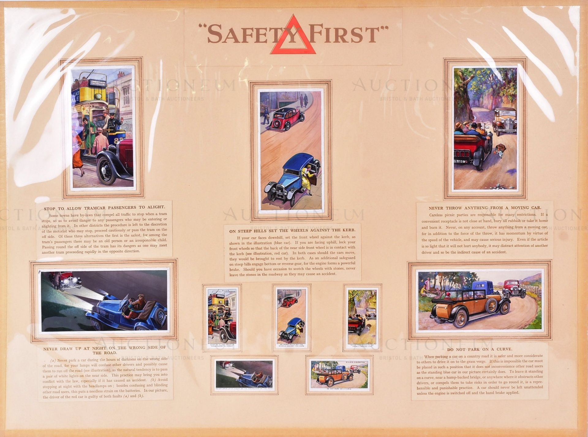 WD & HO WILLS - SAFETY FIRST - ORIGINAL CIGARETTE CARD ARTWORK