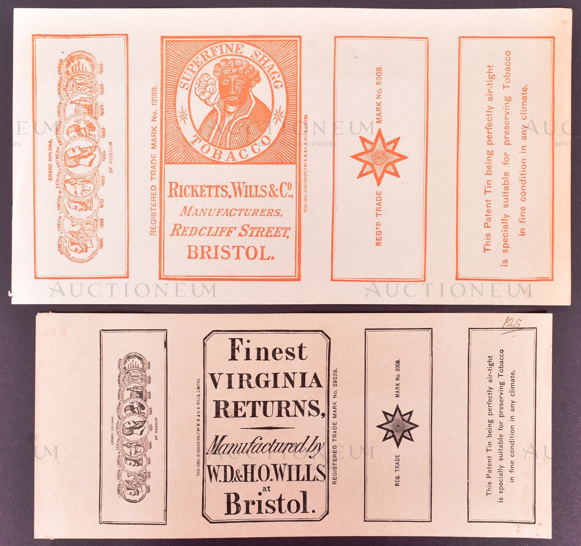 MARDON, SON & HALL - 19TH CENTURY CIGARETTE PACKET DESIGNS