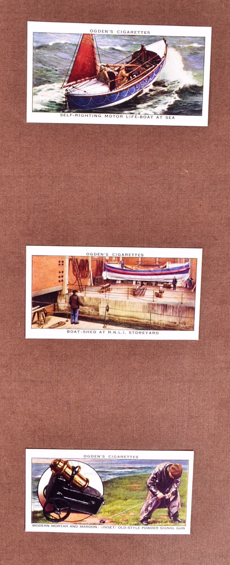 OGDENS CIGARETTES - THE STORY OF THE LIFEBOAT - PRINTER'S PROOF CARDS - Image 3 of 6