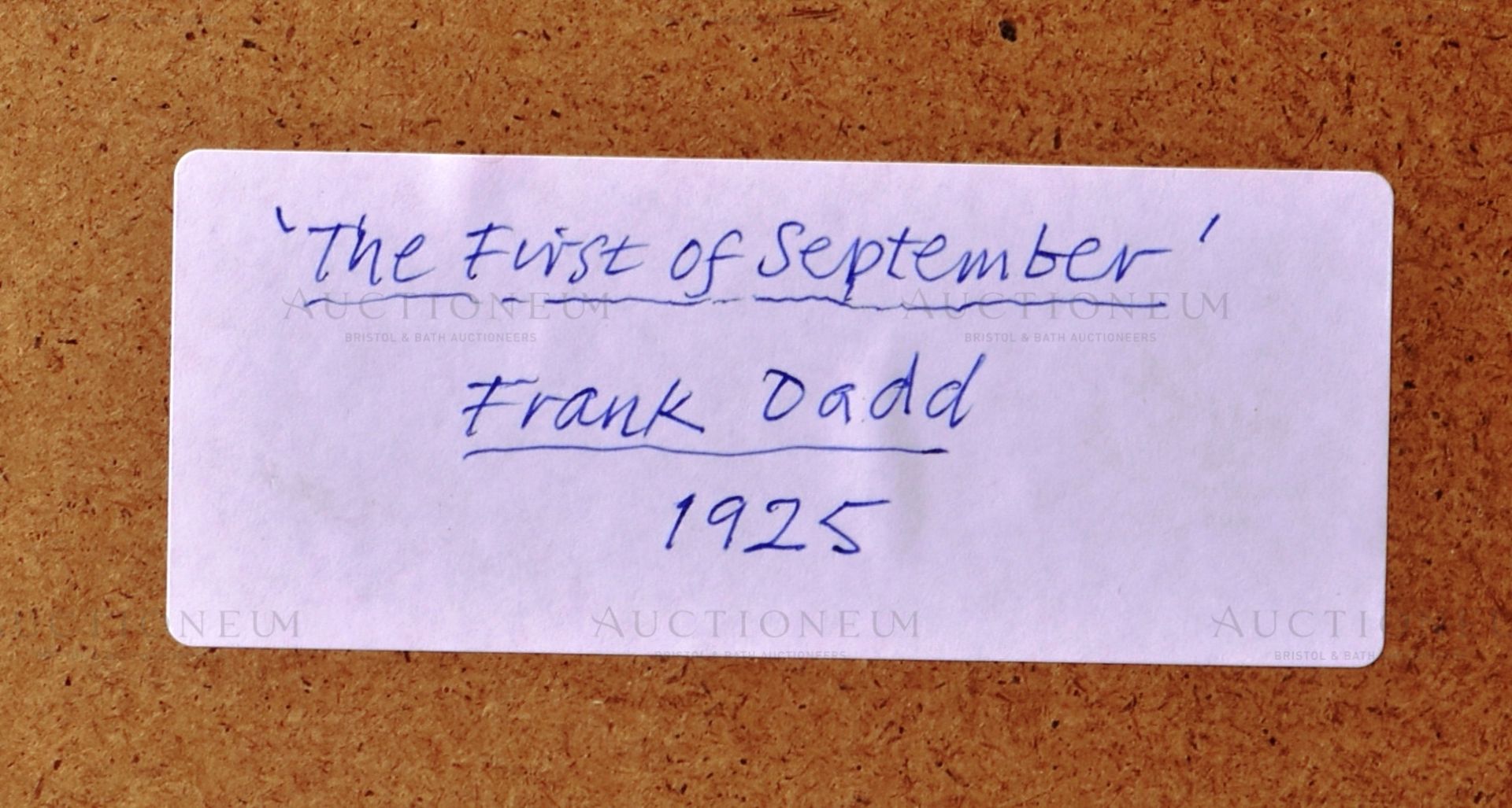 FRANK DADD (1925) - 'THE FIRST OF SEPTEMBER' - ORIGINAL ARTWORK - Image 6 of 6