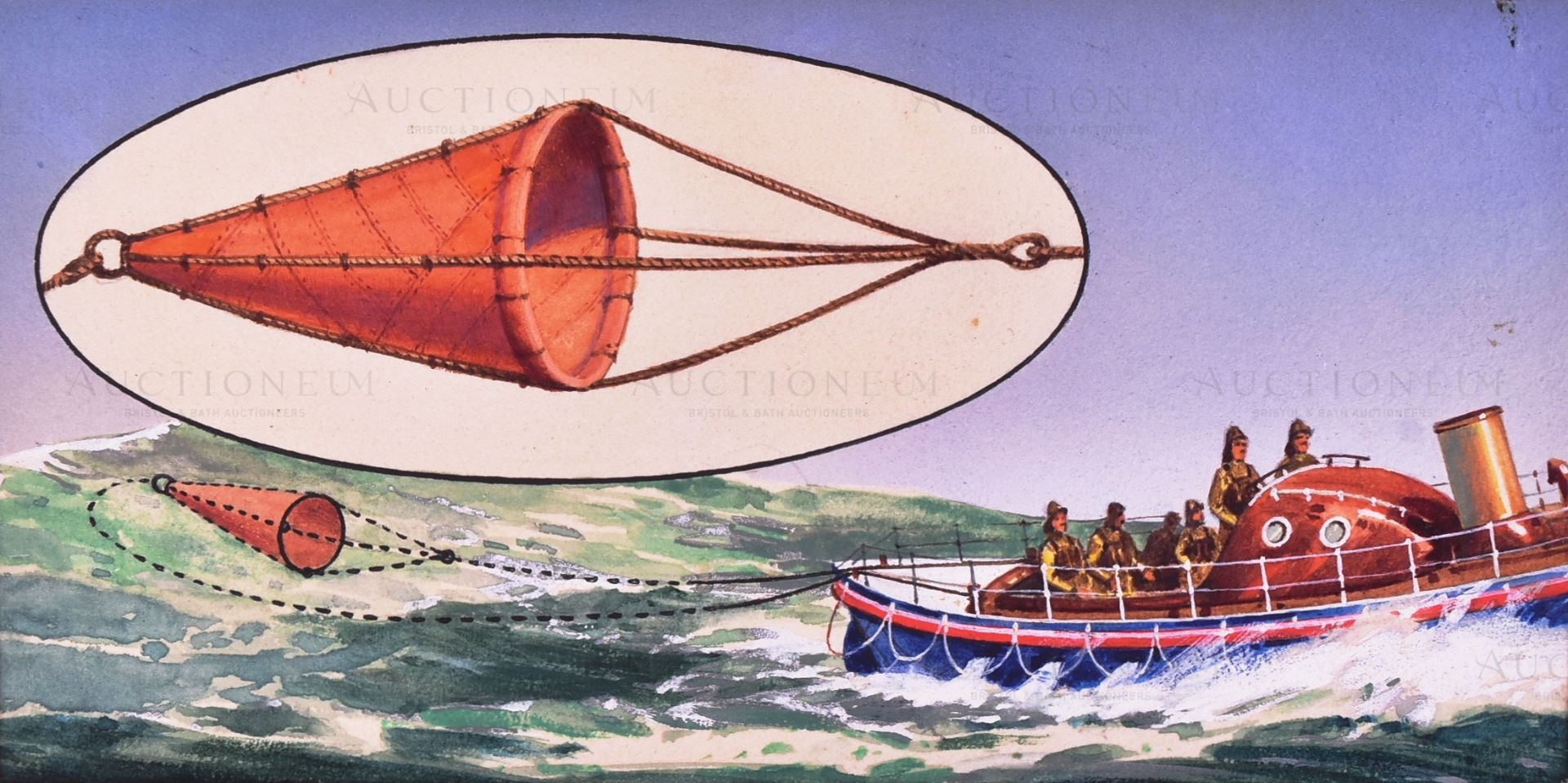 OGDENS CIGARETTES - THE STORY OF THE LIFEBOAT - ORIGINAL ARTWORK - Image 3 of 5