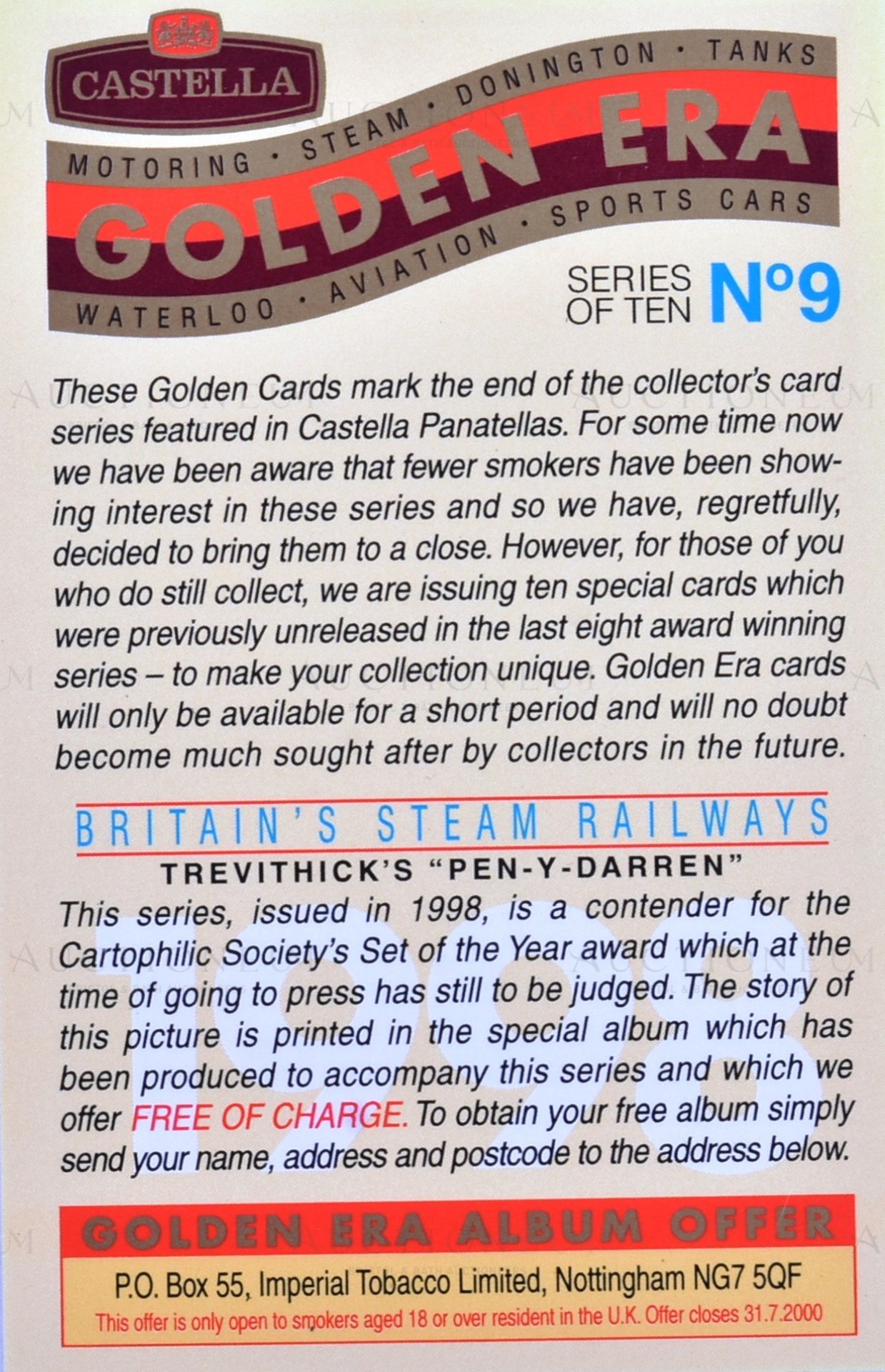 CASTELLA CIGARS - GOLDEN ERA (1999) - ORIGINAL ARTWORK - Image 6 of 6