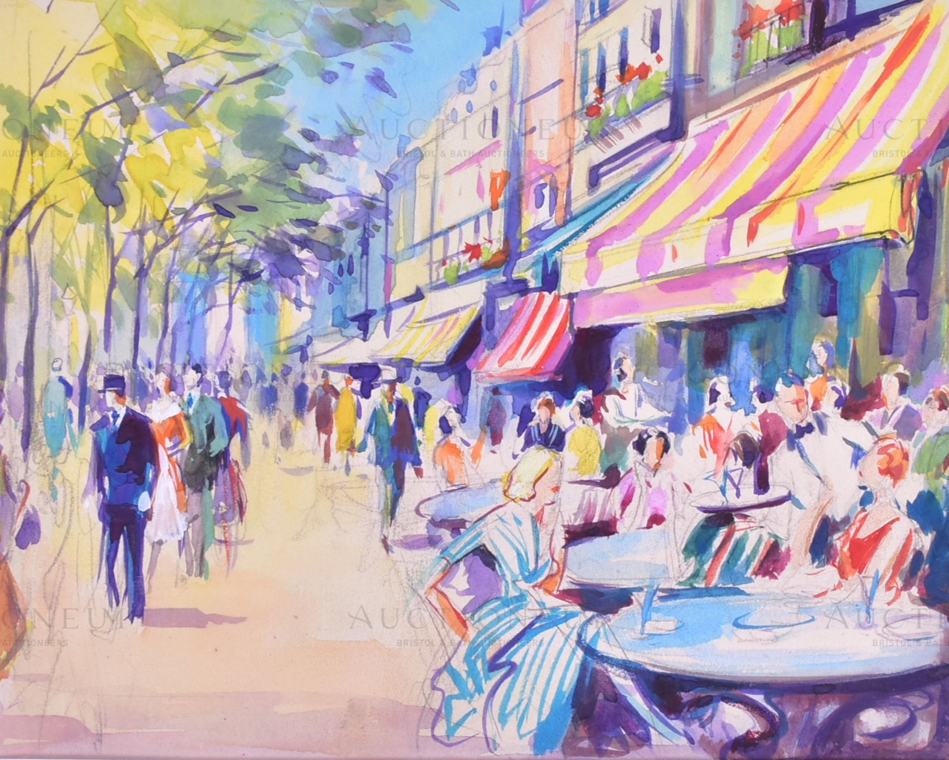 PARISIAN AND FRENCH WATERCOLOUR ARTWORKS - Image 2 of 5