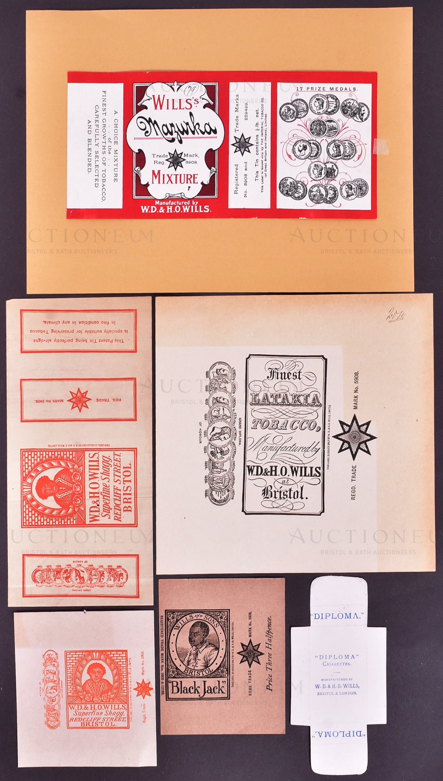 MARDON, SON & HALL - 19TH / 20TH CENTURY TOBACCO PACKET / LABEL DESIGNS