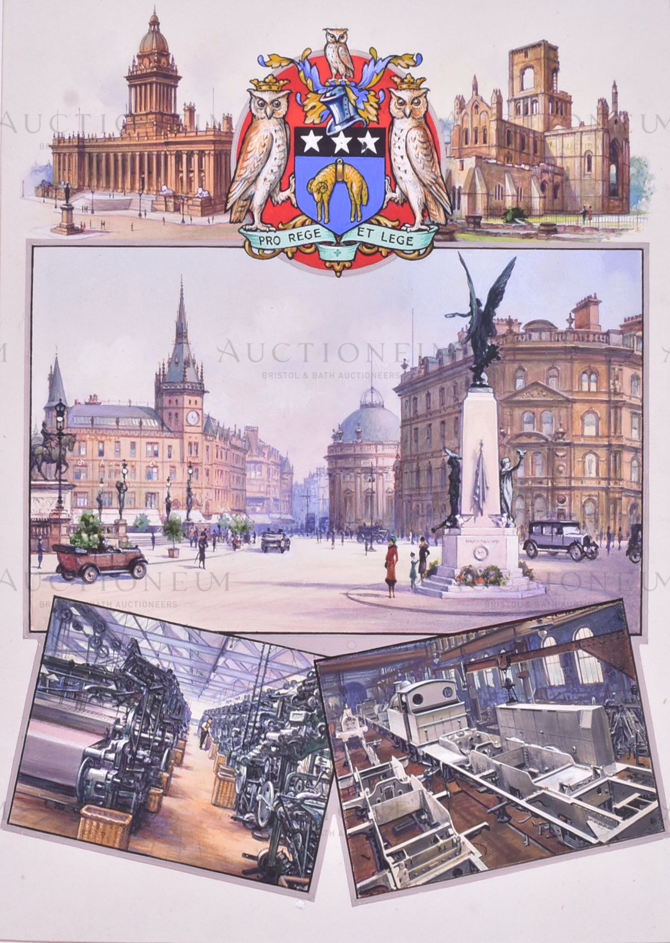 W. D. & H. O. WILLS CIGARETTES - 'CITIES & INDUSTRIES ' C1930 ORIGINAL ARTWORK - Bild 2 aus 7