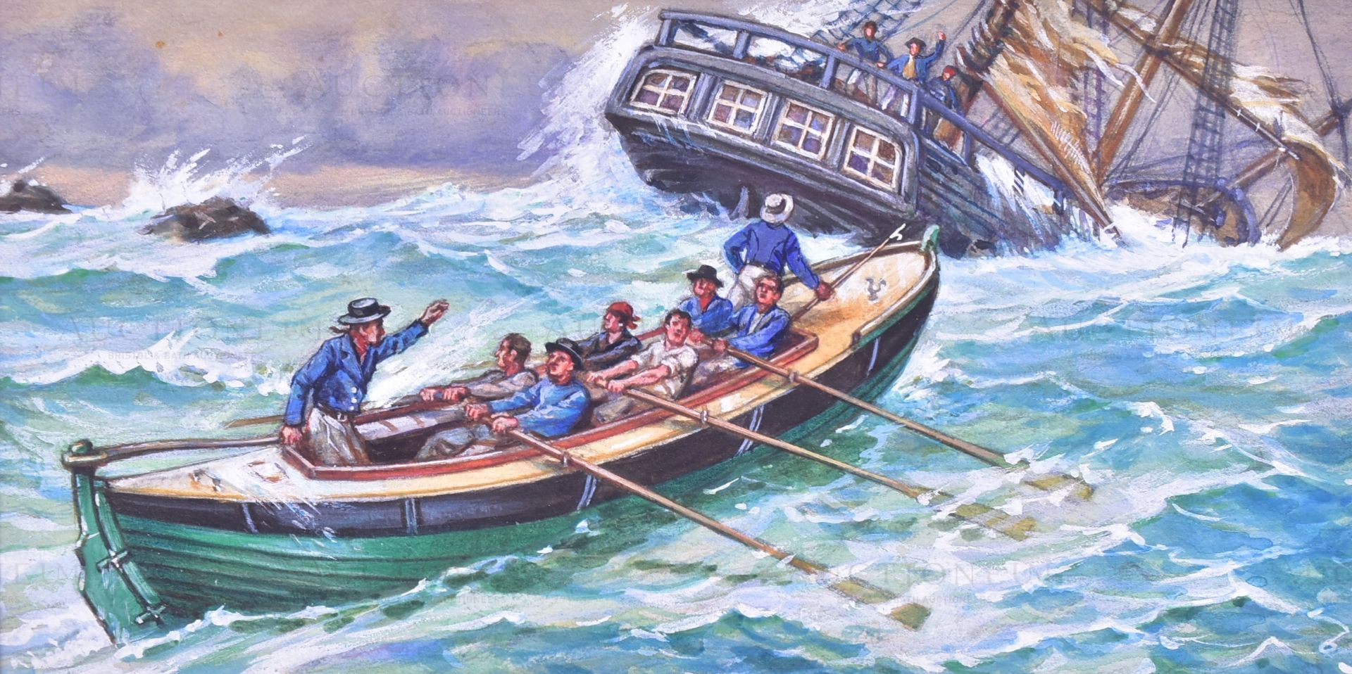 OGDENS CIGARETTES - THE STORY OF THE LIFEBOAT - ORIGINAL ARTWORK - Bild 3 aus 5