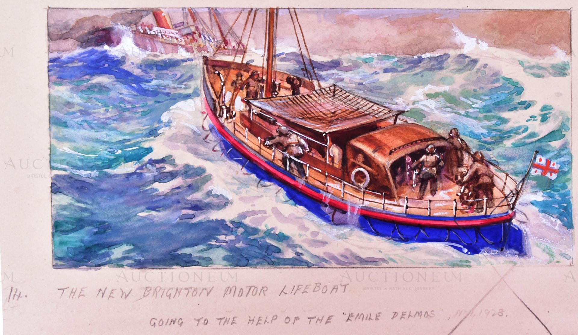 OGDENS CIGARETTES - THE STORY OF THE LIFEBOAT - ORIGINAL ARTWORK - Bild 2 aus 4