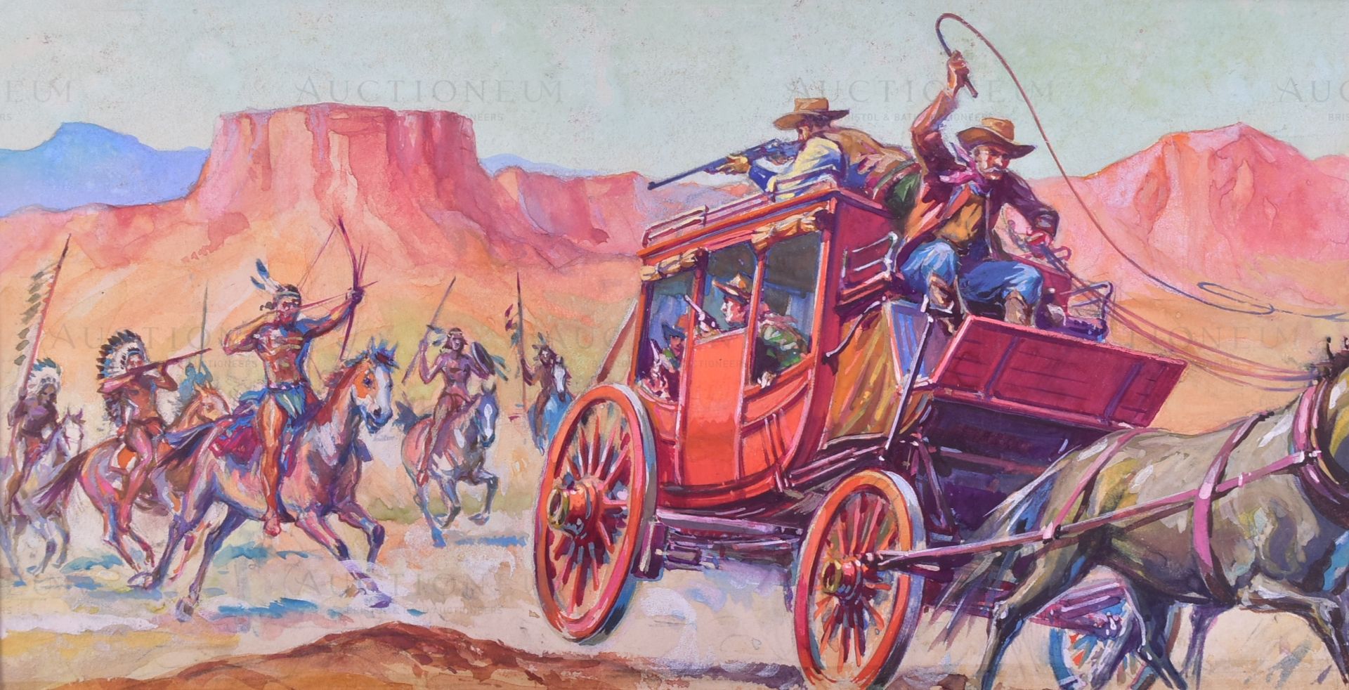 LOUIS WARD (1913 - 2005) - 'WILD WEST' SERIES ORIGINAL ARTWORK - Image 8 of 9