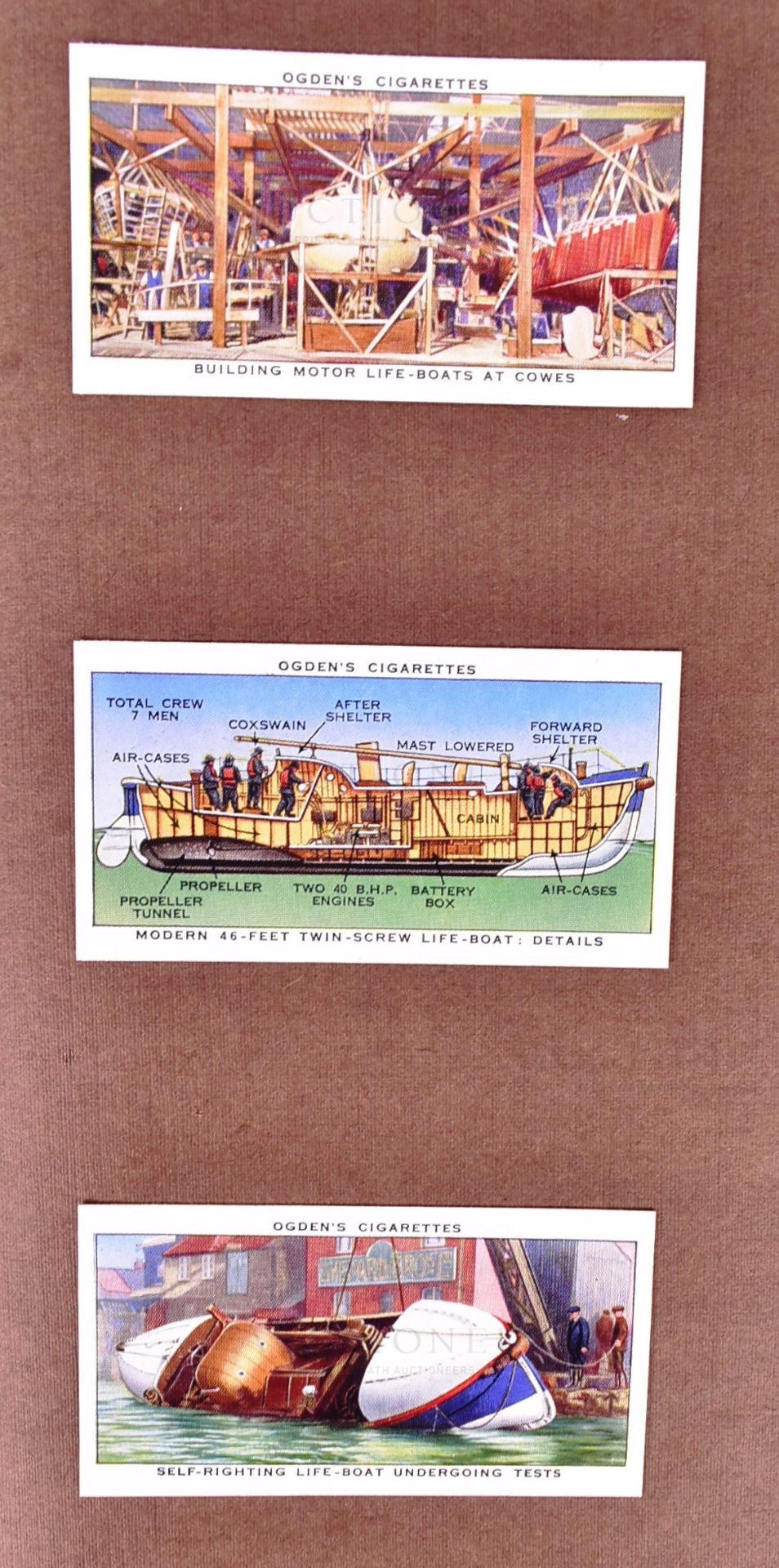 OGDENS CIGARETTES - THE STORY OF THE LIFEBOAT - PRINTER'S PROOF CARDS - Image 5 of 6