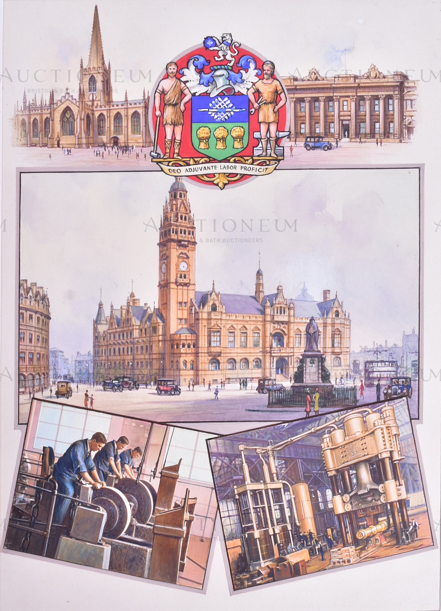 W. D. & H. O. WILLS CIGARETTES - 'CITIES & INDUSTRIES ' C1930 ORIGINAL ARTWORK - Image 4 of 7