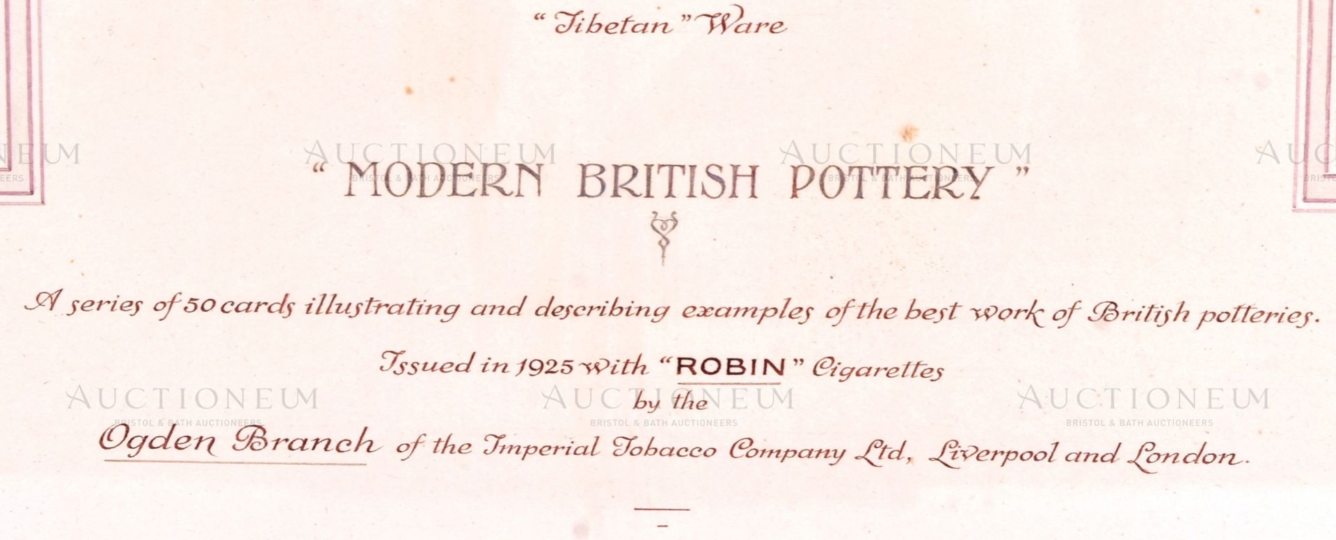 OGDEN'S ROBIN CIGARETTE CARDS - ORIGINAL ARTWORK (1925) - Image 6 of 7