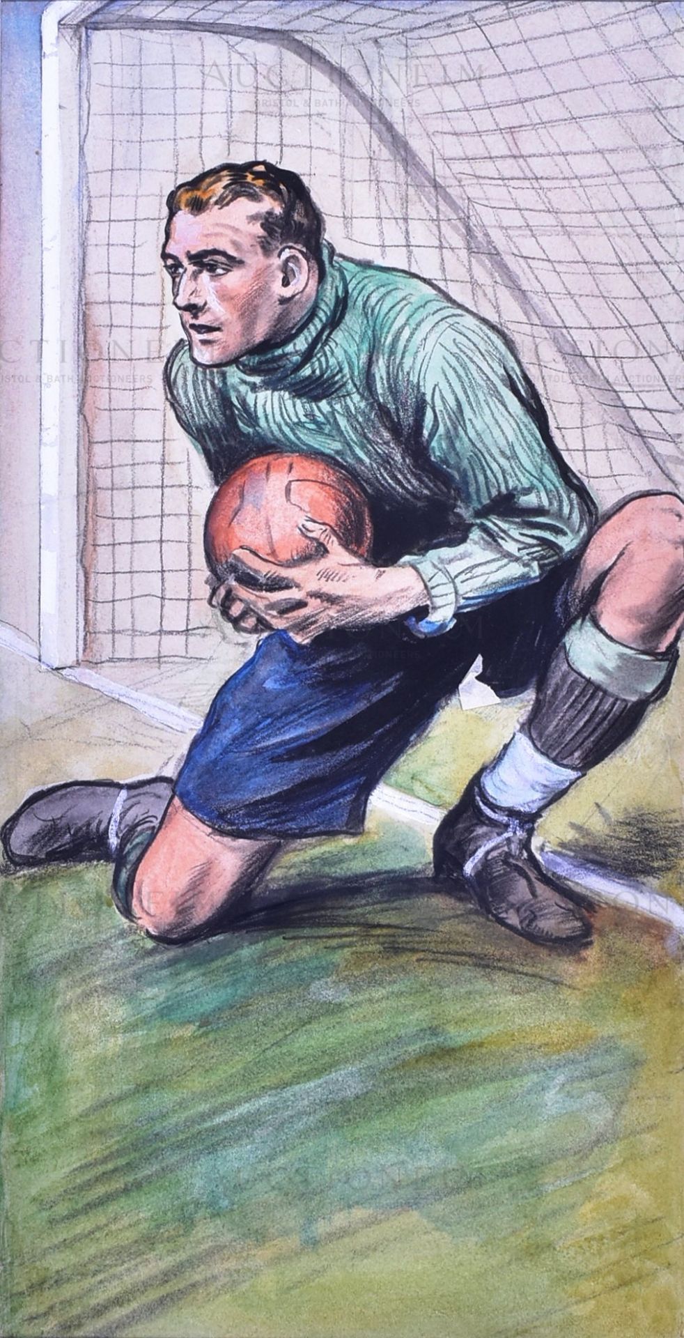 HINTS ON ASSOCIATION FOOTBALL (1934) - ORIGINAL CIGARETTE CARD ARTWORK