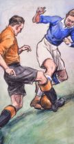 HINTS ON ASSOCIATION FOOTBALL (1934) - ORIGINAL CIGARETTE CARD ARTWORK