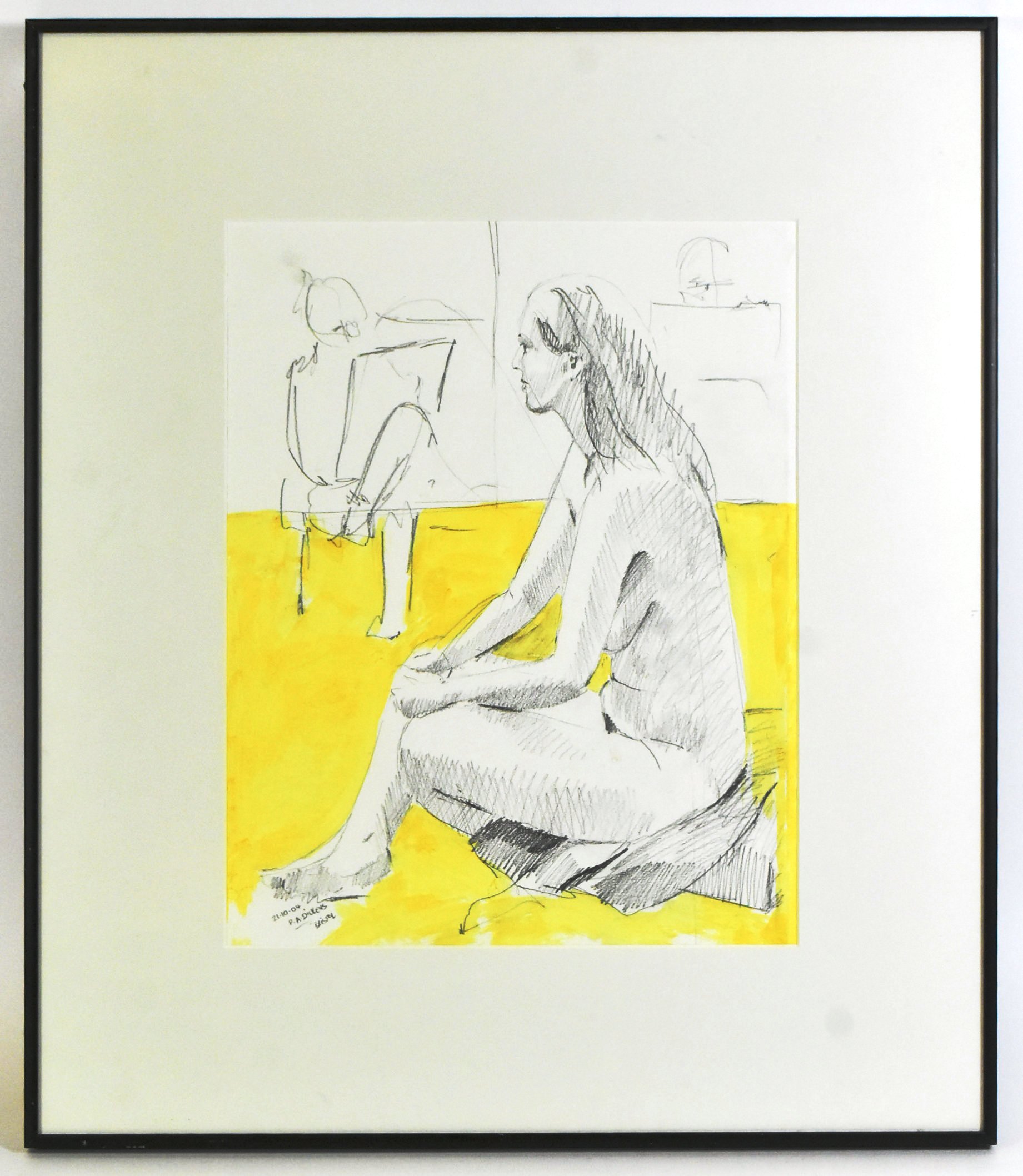 PAUL DICKENS UNITLED NUDE STUDY - PENCIL & WATERCOLOUR - Image 2 of 5