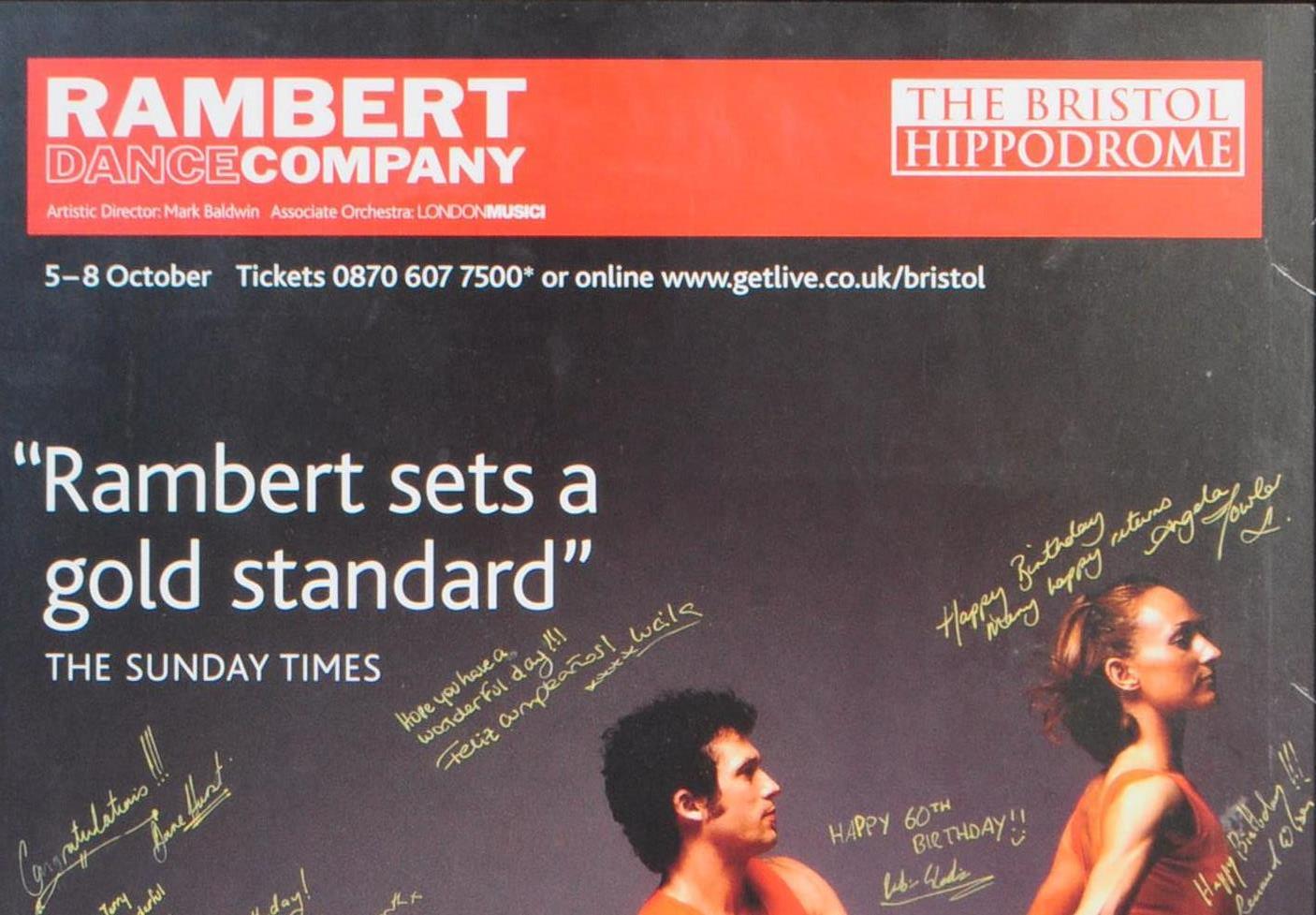 2005 SIGNED RAMBERT DANCE COMPANY BRISTOL HIPPODROME POSTER - Image 3 of 7
