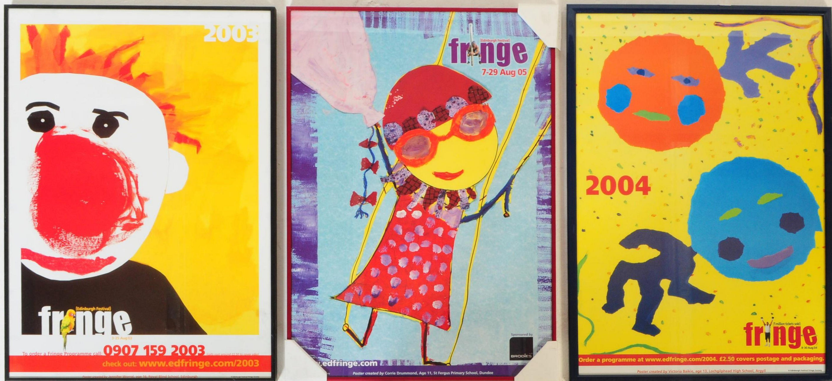 THREE EDINBURGH FRINGE FESTIVAL POSTERS - 2003, 2004, 2005