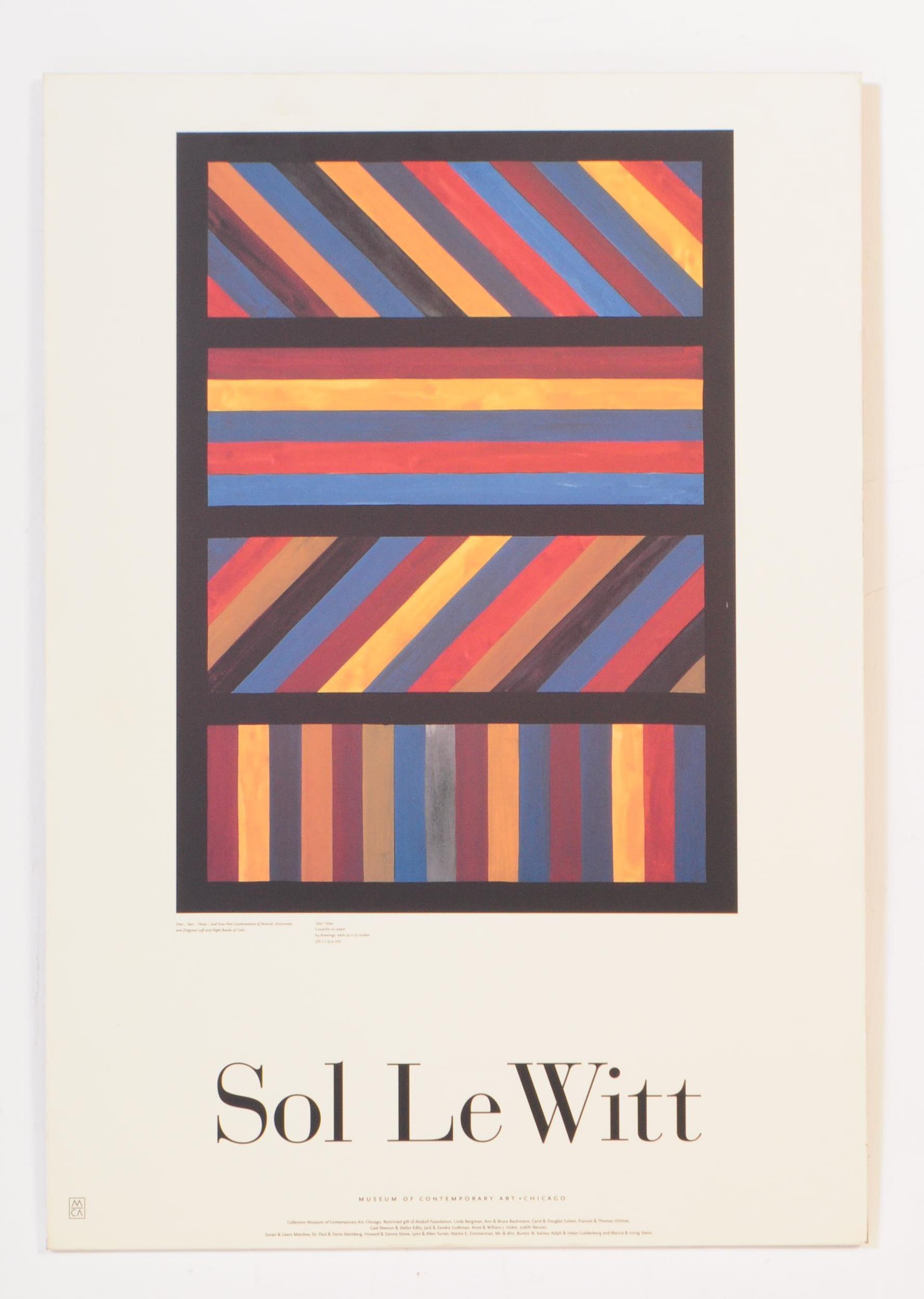 SOL LEWITT PRINT ON BOARD EXHIBITION POSTER - Image 2 of 7