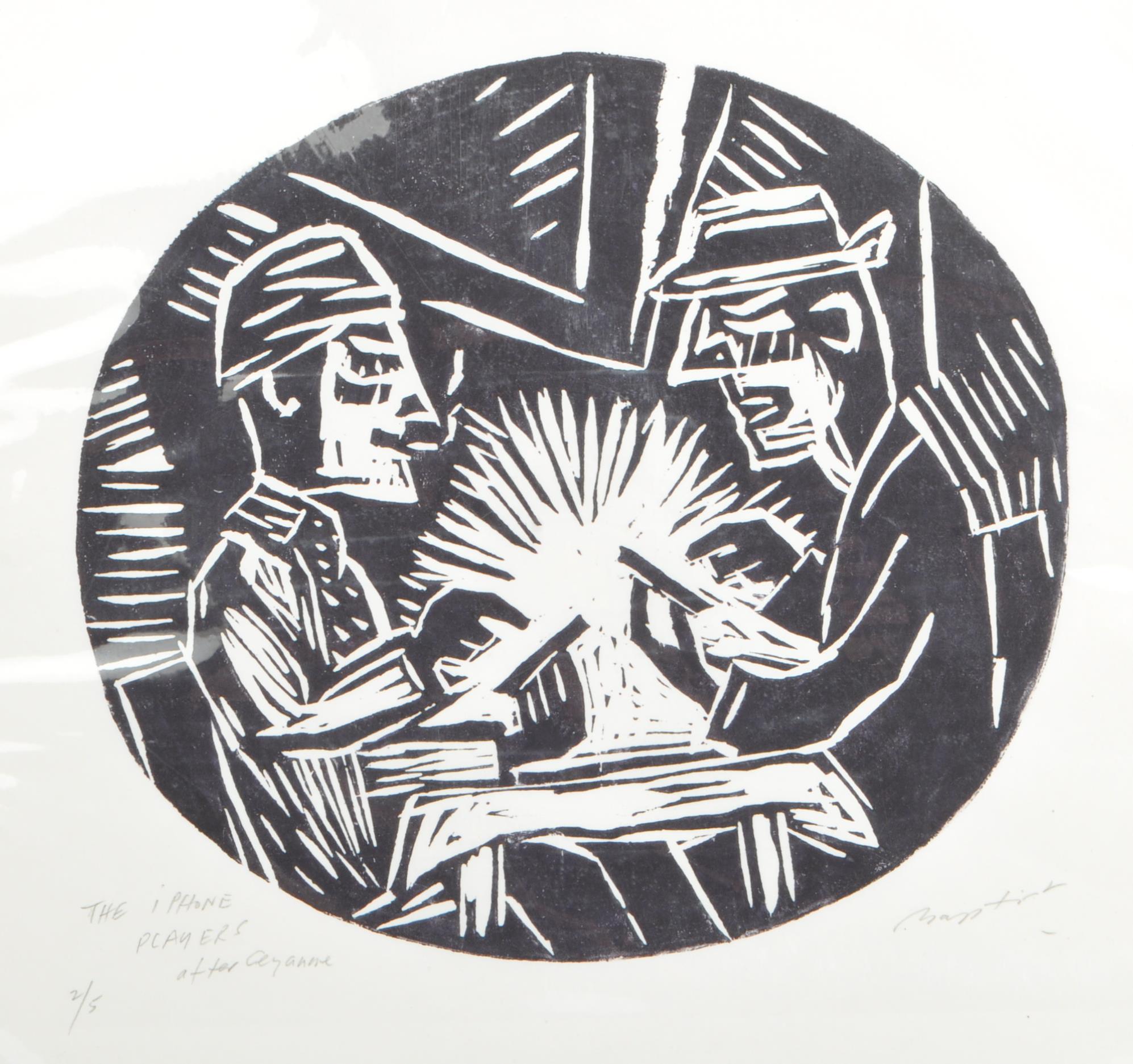 GERRY BAPTIST THE IPHONE PLAYERS WOODBLOCK PRINT - Image 3 of 7