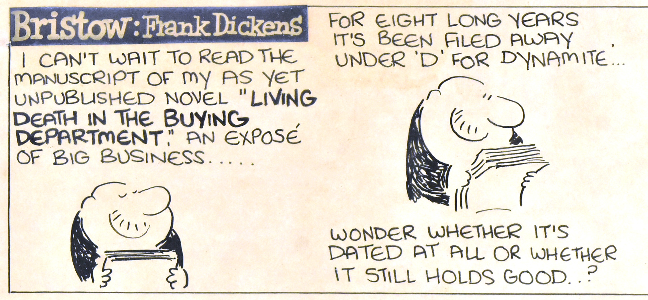FRANK DICKENS BRISTOW INK ON PAPER CARTOON STRIP - Image 3 of 7