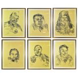 SIX OSKAR KOKOSCHKA LITHOGRAPHS - JERUSALEM FACES