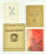 ROPS, FELICIEN. COLLECTION OF BOOKS AND CATALOGUES