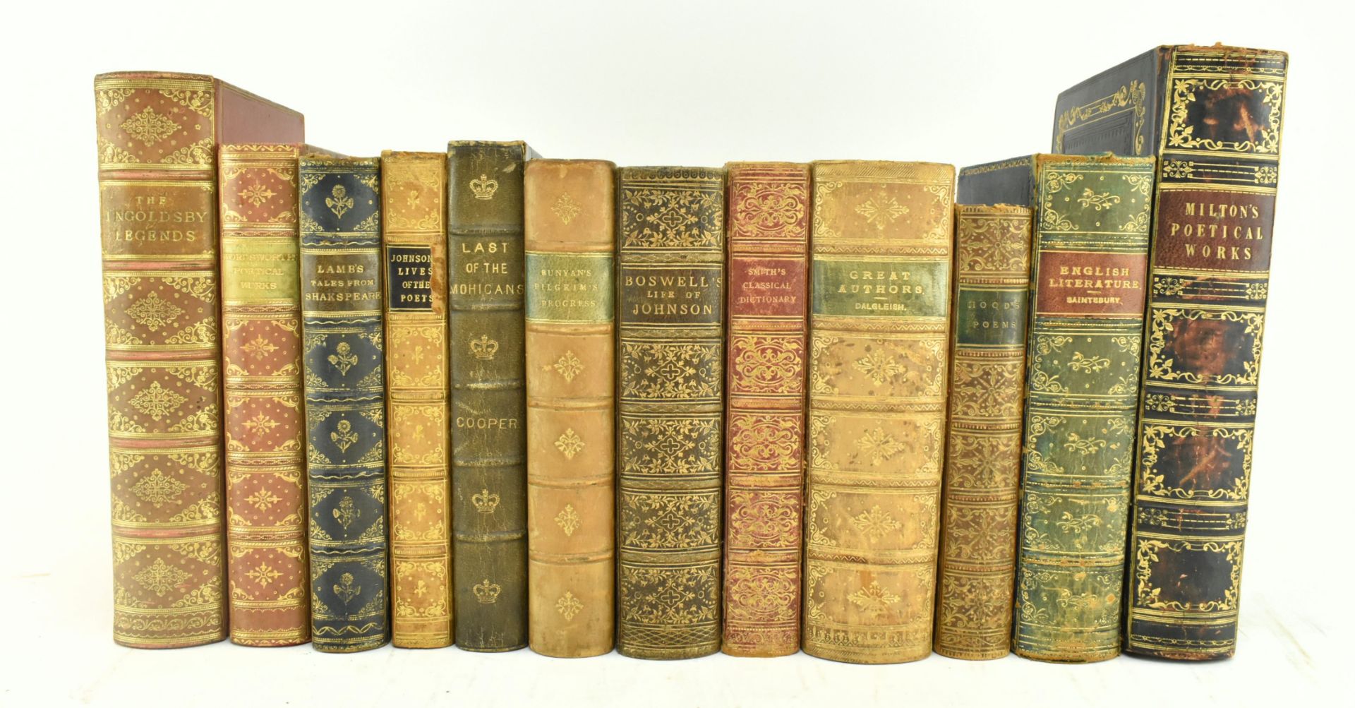 BINDINGS. COLLECTION OF VICTORIAN & LATER GILT LEATHER BINDINGS