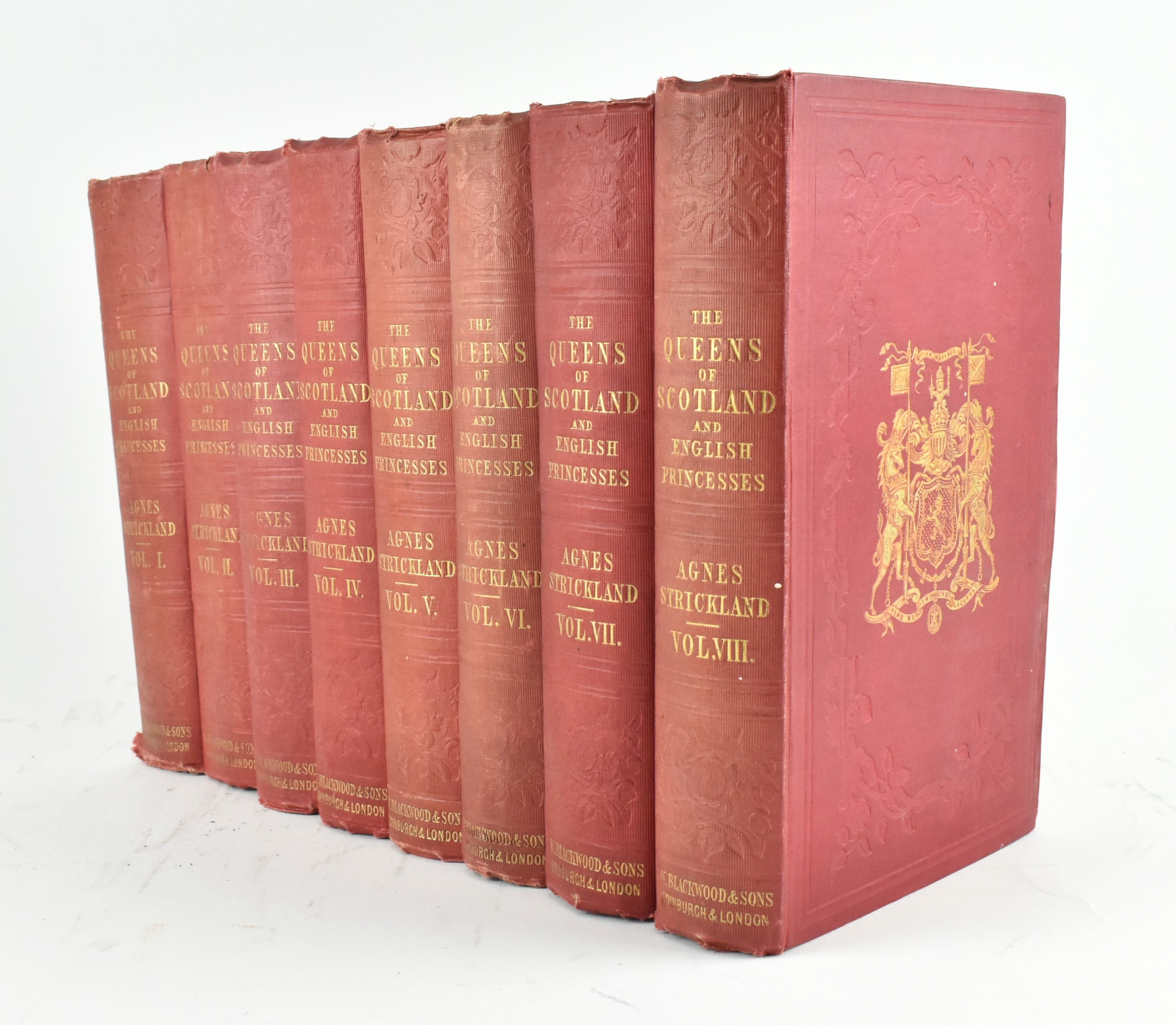 STRICKLAND, AGNES. THE QUEENS OF SCOTLAND IN EIGHT VOLUMES